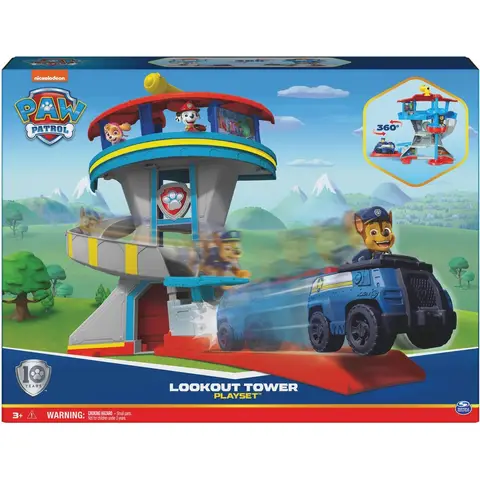 Spin Master Paw Patrol Uitkijktoren Speelset - 50,8 cm, inclusief Chase en politieauto