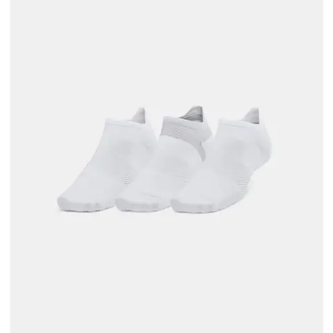 Under Armour ArmourDry Run Lite Unisex 3-Pack No Show Tab Socks - White