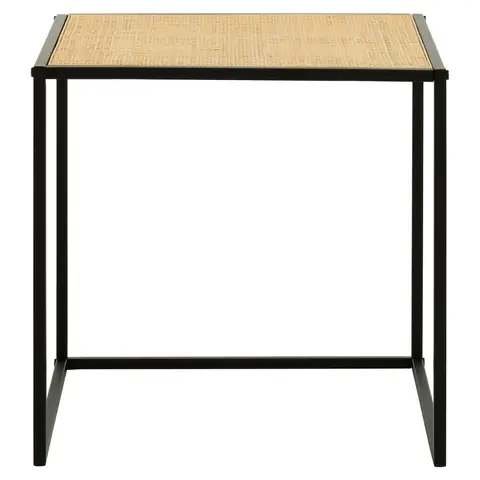 Interiors by Premier Side Table Depok Square Black/Rattan
