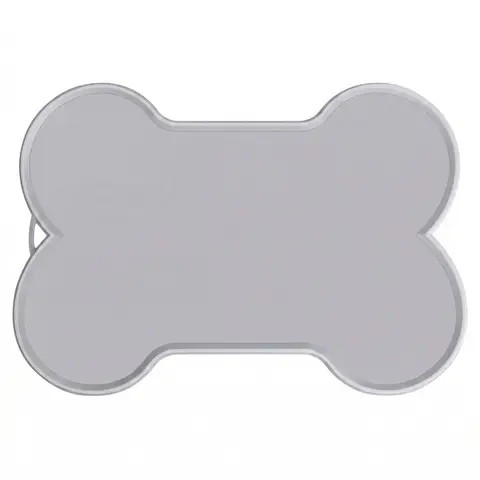 Blinkit 014-1 Bone-Shaped Pet Food Mat/Dog Splash Mat, Large Silicone Material, Widened and Thickened Edges, Waterproof and Food Overflow Prevention, Suitable for Pet Feeding Area, Beige/Gray/Black/Pink/Blue