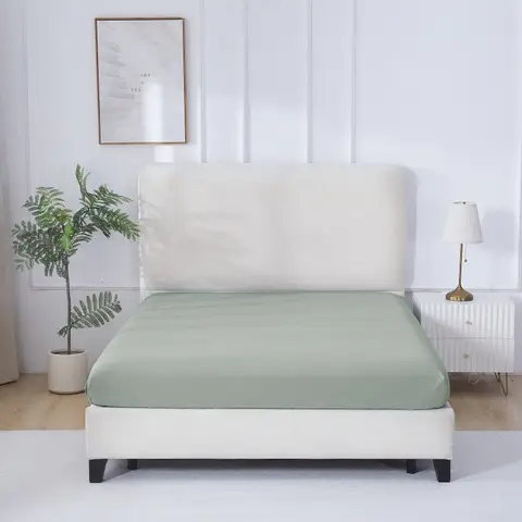 MEROPE, Nylon/Spandex Cooling-feel Fitt sheet, 90x190+30cm, grey green, 1pack