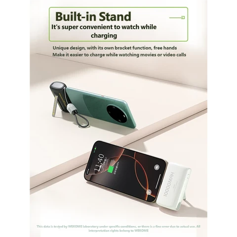 WEKOME Linglong 22,5 W Super-Schnellladung tragbare Powerbank, 10.000 mAh, WP-113, Beige, geeignet für Apple-, Huawei-, Samsung- und Xiaomi-Handgeräte