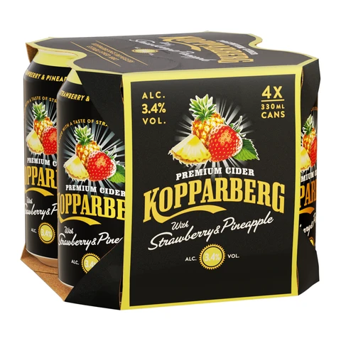 Kopparberg Strawberry & Pineapple - 3.4% 4X330ml