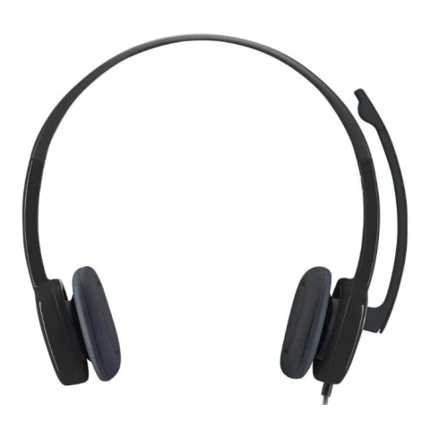 Logitech H151 headset with microphone, stereo headset, adjustable noise-canceling microphone, volume control and mute switch on the cable, 3.5 mm jack, PC / Mac / Laptop / Tablet / Smartphone