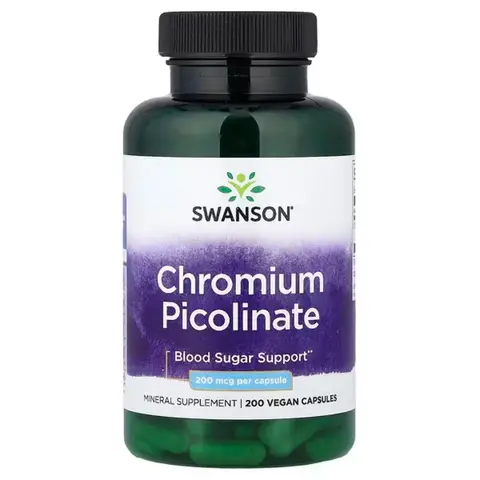 Swanson Chromium Picolinate Blood Sugar Support 200mcg Capsules - 200 Capsules