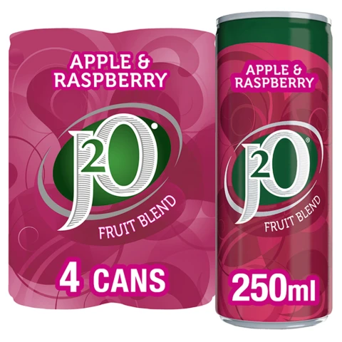 J2O Apple & Raspberry Cans 4 X 250ml