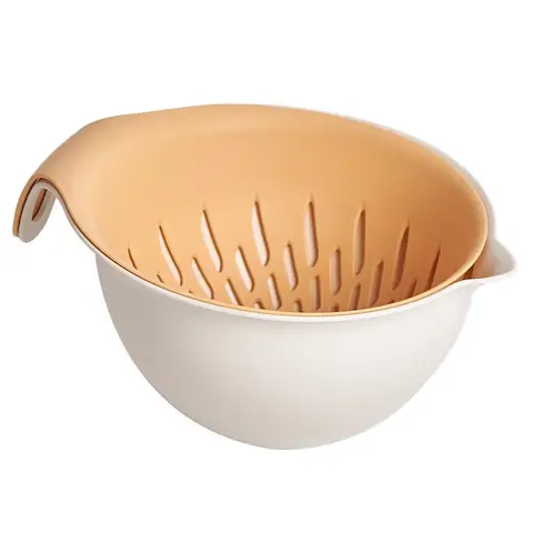 COOKER KING Ensemble de passoire carrée 2 en 1 en plastique pour placer et laver les fruits, égoutter rapidement, ensemble de passoire multifonction pour bol de lavage, ensemble de cuisine