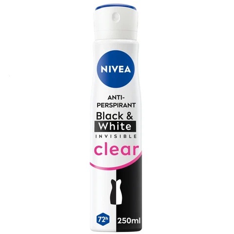 NIVEA Black & White Invisible Clear 72h Anti-perspirant Deodorant Spray 250ml