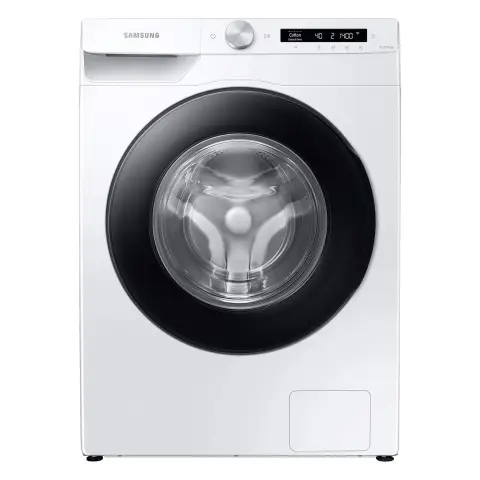 Samsung WW90T504AAWCS2 Waschmaschine, 9 kg, 1.400 U/min, Extra energiesparend, EEK: A (-10 %), AI Ecobubble, AI Control, SmartThings App und AI Energy Mode, Hygiene-Dampfprogramm, Weiß [Energieklasse A]