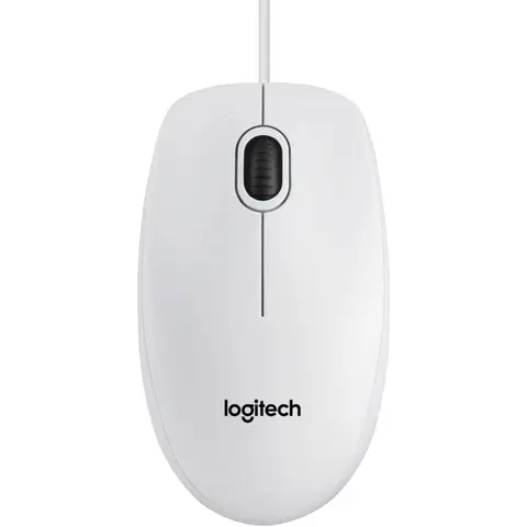 Logitech B100 USB Wired Mouse - White