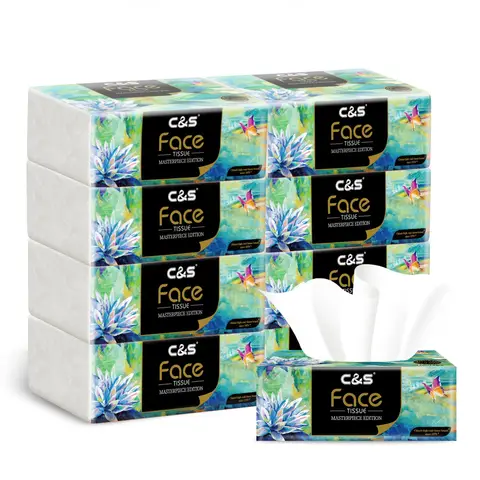 C&S Papieren Zakdoekjes (Olieverfschilderij Zacht), 4-laags, 80 Vellen, Olieverfschilderij Editie, Huidvriendelijk, Stevig