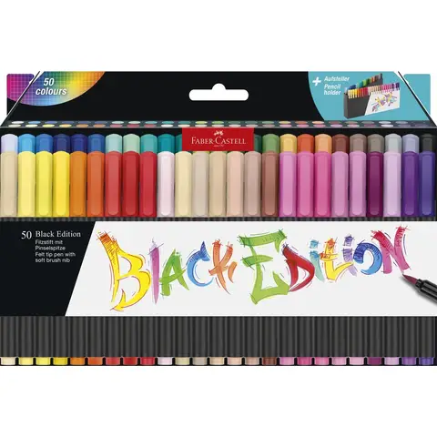 Faber-Castell brushpen - Black Edition - 50 stuks in karton etui - FC-116454