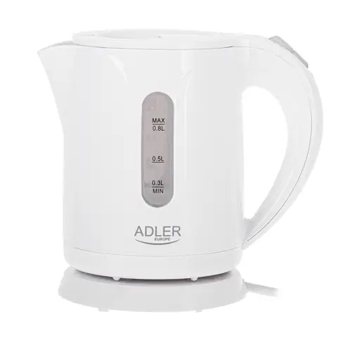 Adler AD1371w Wasserkocher Weiß 0,8L 850 W aus Stainless steel
