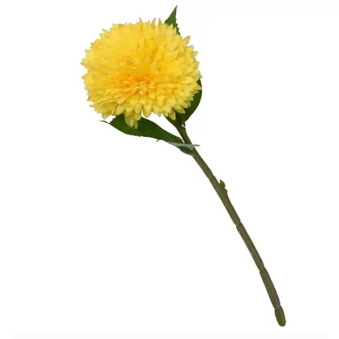Candlelight Artificial Chrysanthemum Flower Stem Yellow 42cm