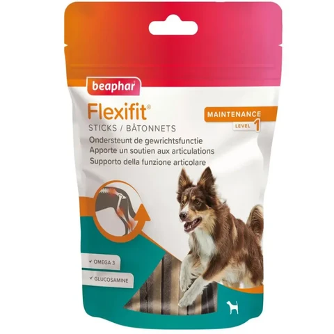 Beaphar Flexifit Bâtonnets de viande pour chien, souplesse articulaire et santé osseuse - 175 g