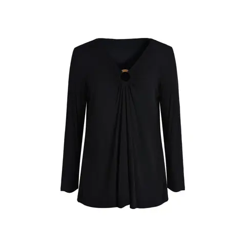 IZURIA v-neck black long sleeved top  S