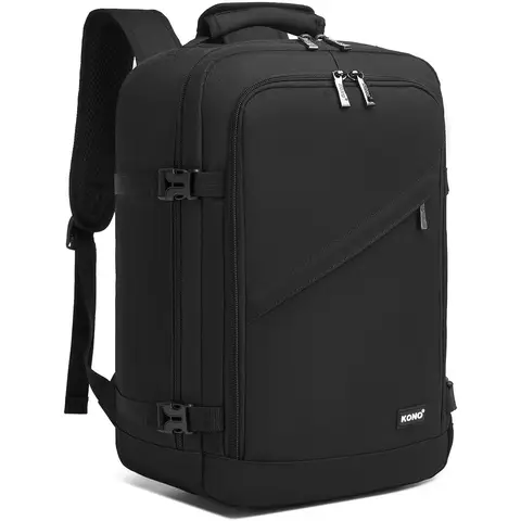 Kono Cabin Bag 40x20x25 für Ryanair Underseat Reise-Handgepäck Rucksack Kabingröße 20L Schwarz