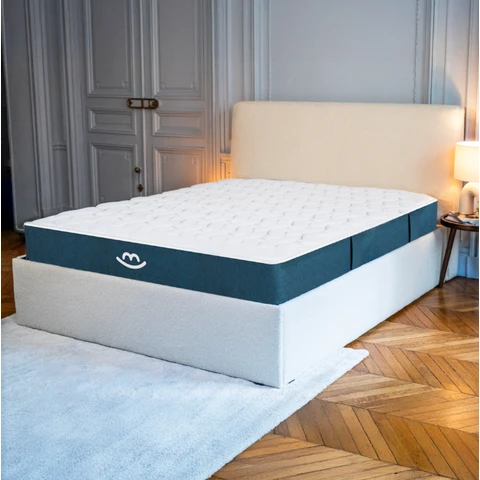 MORPHEA Matelas hybride Mila mi-ferme avec mousse et ressorts - 90 x 190 x 22 cm