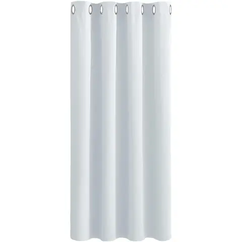 PONY DANCE Rideau occultant à œillets, 1 panneau, Largeur 140 x Hauteur 180 cm (Largeur 55 x Hauteur 71 pouces), blanc-gris