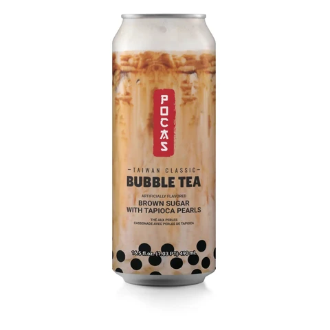 POCAS Black Sugar Flavored Bubble Milk Tea Drink 490ml
