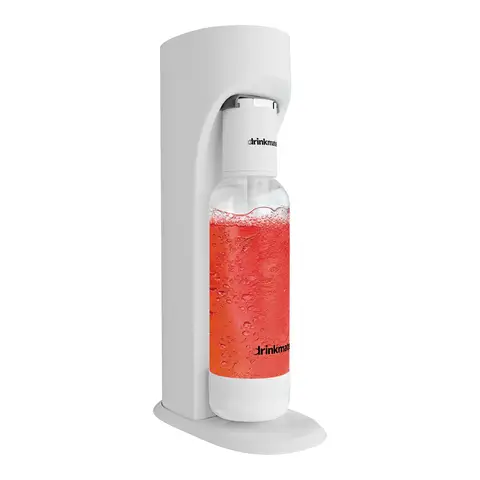 Drinkmate OmniFizz Sparkling Water Maker - White, Carbonates Any Drink, Fizz Drink Maker, 1x CO2 Cylinder Included