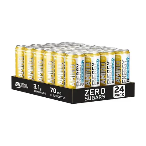 Optimum Nutrition Amino Acids + Electrolytes Energy Drink Tropical Flavour - 24 x 250ml