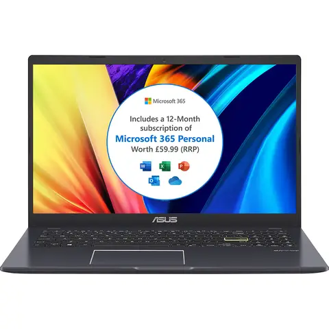 ASUS E510MA Intel Celeron N4020 4GB RAM 64GB eMMC 15.6 inch Full HD LED Windows 11 S Laptop Black - E510MA-EJ040WS