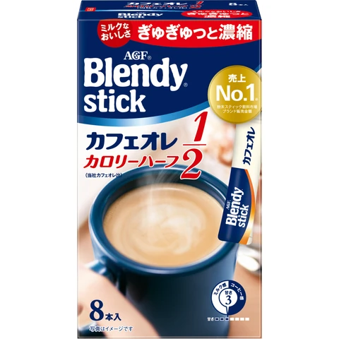 AGF Blendy Stick Cafe Au Lait Calorie Half  Instant Coffee (5.4g x 8 sticks)
