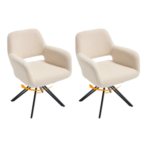 Kaufhof Esszimmerstuhl Teddy Stoff Drehbar mit Rückfunktion, 2er-Set, Beige