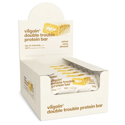 Vilgain Double Trouble Protein Bar Velvet Choco Almond - 12 x 55g