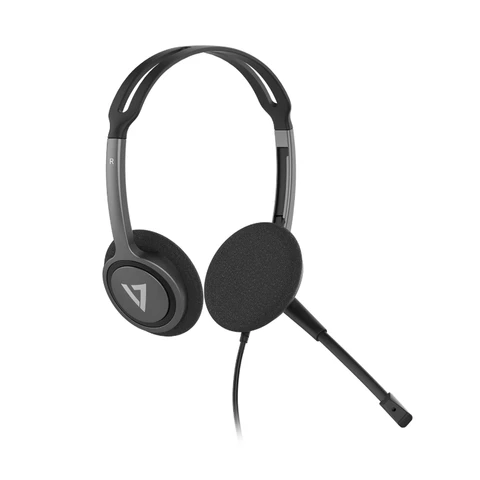 V7 HA212-2EP Wired Over-the-head, On-ear Stereo Headset - Black, Dark, Grey