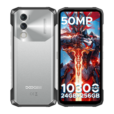 DOOGEE Blade 10 Power Rugged Smartphone (2025), 24GB+256GB/2TB, 10300mAh, Android, 50MP, 6.6" HD+, 3 Card Slots, 4G Dual SIM Unlocked, Fingerprint/Face ID/NFC/GPS