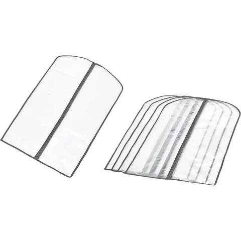 ANQI Zippered Peva Garment Storage Bag, 5-Pack, White43"