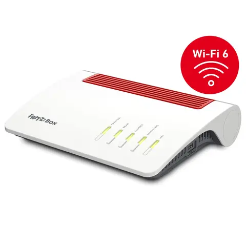 FRITZ!Box 7590 AX WLAN Router – Wi-Fi 6 DSL Router mit VDSL Supervectoring 35b, FRITZ!Mesh, DECT-Basis, 4× Gigabit-LAN