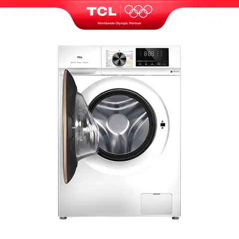 TCL CP1210WA0FR Lave-linge séchant, 10 kg/6 kg, avec moteur Smart DD, système d'élimination des bactéries, lavage à la vapeur, lavage et séchage 60 min, lavage rapide 15 min, sécurité enfant, fin différée [Classe énergétique A/E]
