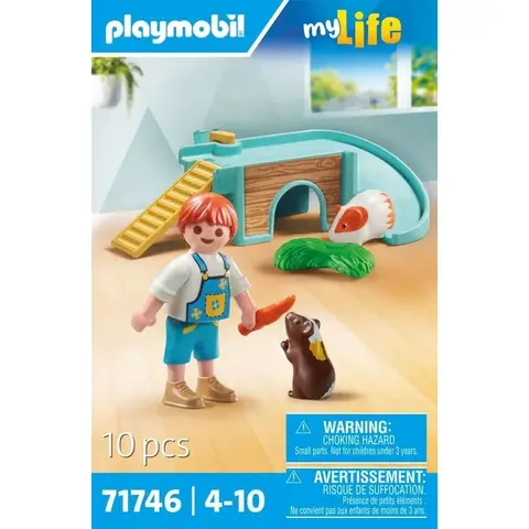 PLAYMOBIL 71746 - Junge, 2 Meerschweinchen und Zubehör