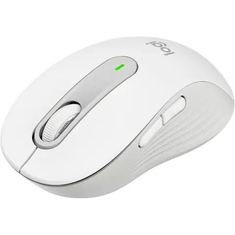 Logitech Signature M650 Kabellose Maus - für kleine bis mittelgroße Hände, 2-Jahres-Batterie, Leise Klicks, Anpassbare Seitentasten, Bluetooth, Kompatibilität mit mehreren Geräten - Weiß