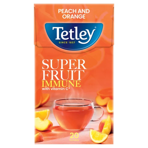 Tetley Super Fruit Vitamin C Peach & Orange Tea 20 pack