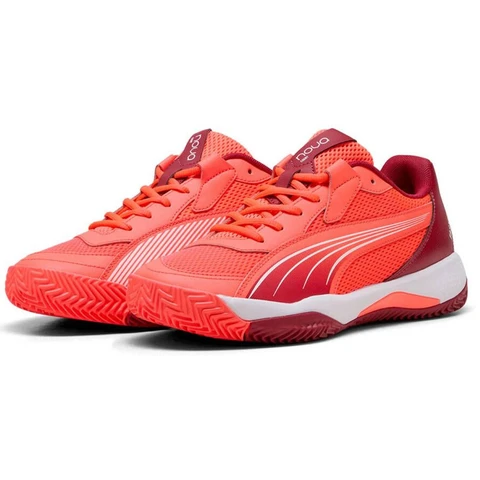 Puma Nova Court Rood Bordeaux Wit Sneakers 43