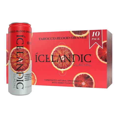 ICELANDIC GLACIAL Tarocco Blood Orange Sparkling Mineral Water - Can 10 x 330ml