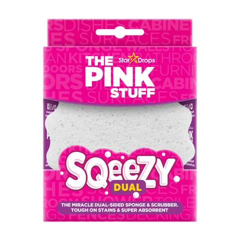 The Pink Stuff Sqeezy Dual The Miracle Dual-Sided Sponge & Scrubber