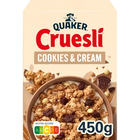 Quaker Cruesli Cookies & Cream Ontbijtgranen 450 gr