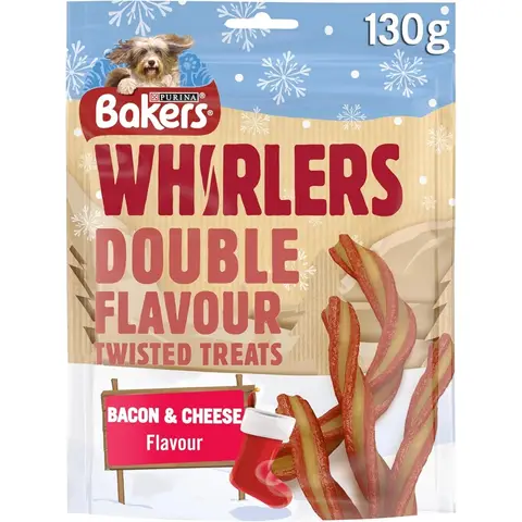 Bakers Dog Treat Bacon and Cheese Whirlers 130g