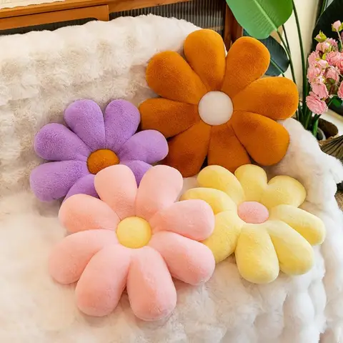 Flower Pillow,Flower Throw Pillow,Flower Pillows for Girls,Daisy Pillow Flower Shaped Throw Pillow,Cute Flower Pillow Decorative Floor Pillow,for Couch Sofa Bed Decoration,50cm/19.68in,orange