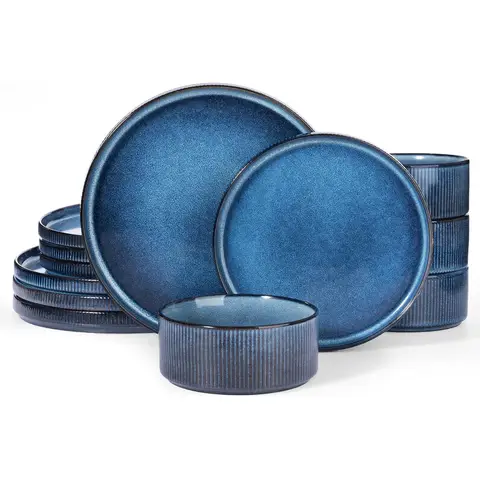 INPROB 12-teiliges Starlight-Set - Blau (für 4)