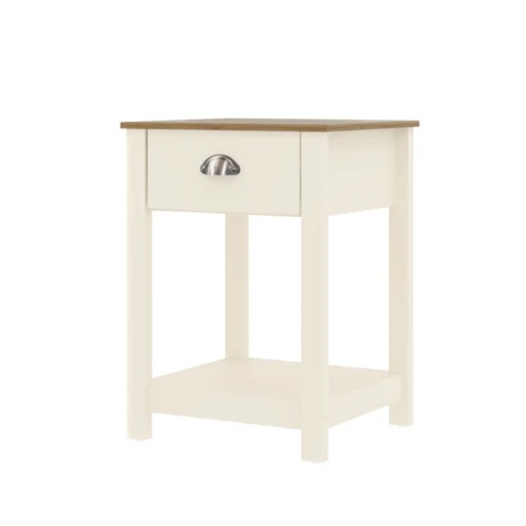 Galano Lexington Nachttisch mit 1 Schublade - 42 x 35 x 58,2 cm, beige Schlafzimmermöbel