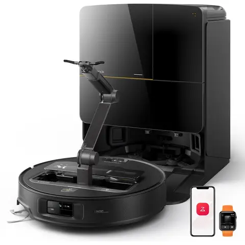 Roborock Saros Z70 Zwart, OmniGrip-arm, AI-aangedreven, 22.000 Pa zuigkracht, 3,14 inch Ultradun