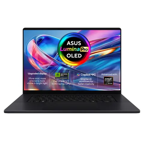 Asus ProArt P16 Laptop, AMD Ryzen AI 9 Processor, 64GB RAM, RTX 5080, 2TB SSD, 16” 4K OLED Touchscreen, Black, H7606WW-SE006W