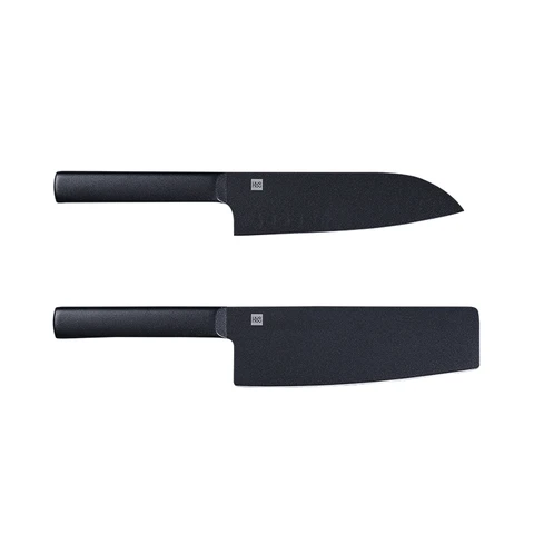 Huohou High-Carbon Stainless Steel Kitchen Knife, Cooking Knife with Food-Safe Nano Nonstick Coating, Ergonomic Handle, Corrosion & Wear Resistant Blade, Modern Matte Black Design for Home & Professional Use