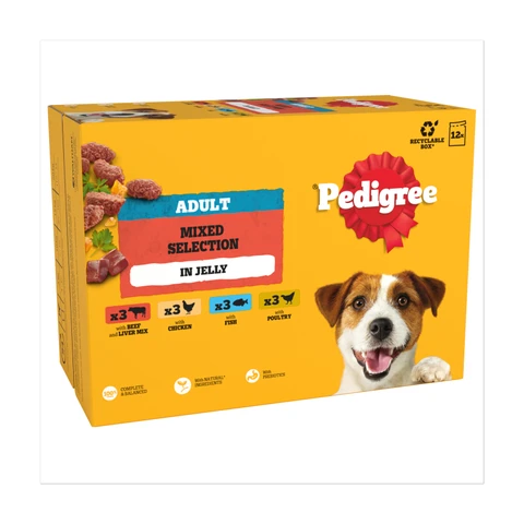 Pedigree Adult Dog Pouches Mixed Selection in Jelly 12x100g